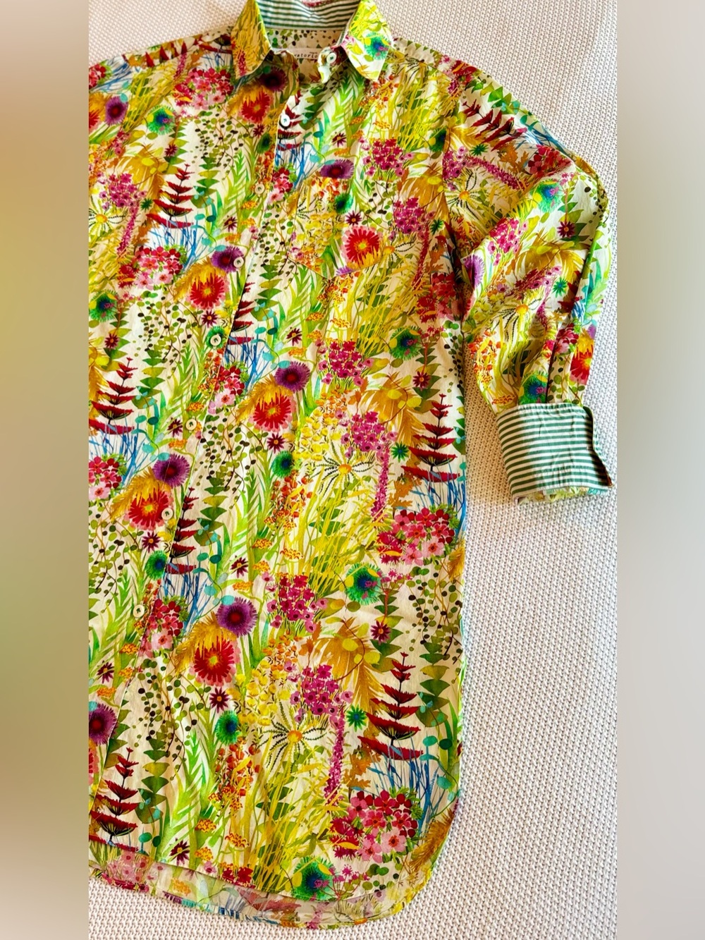LABORATORIO CAPRI Yellow Floral Long-Sleeve Shirt Mini Dress - Picture 4 of 16